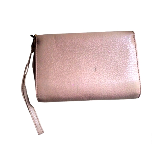 Tory Burch Taupe Leather Smartphone  Zip Around Wallet With 6 Card Slots, Pebble - Picture 4 of 5